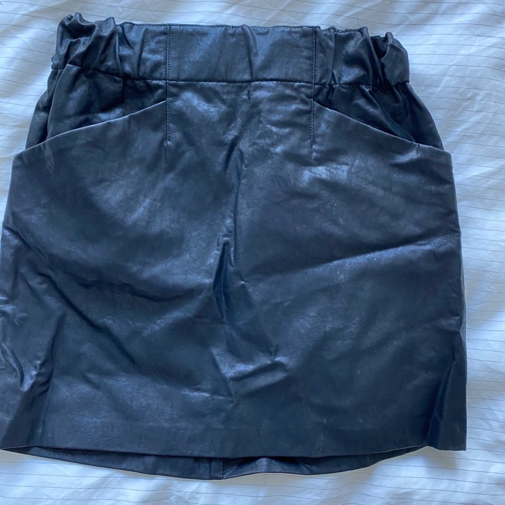 Zara Ruched Pleather Skirt